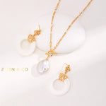 KRISSY Bohemian Mother of pearl doughnut dangle earrings - ZEN&CO Studio
