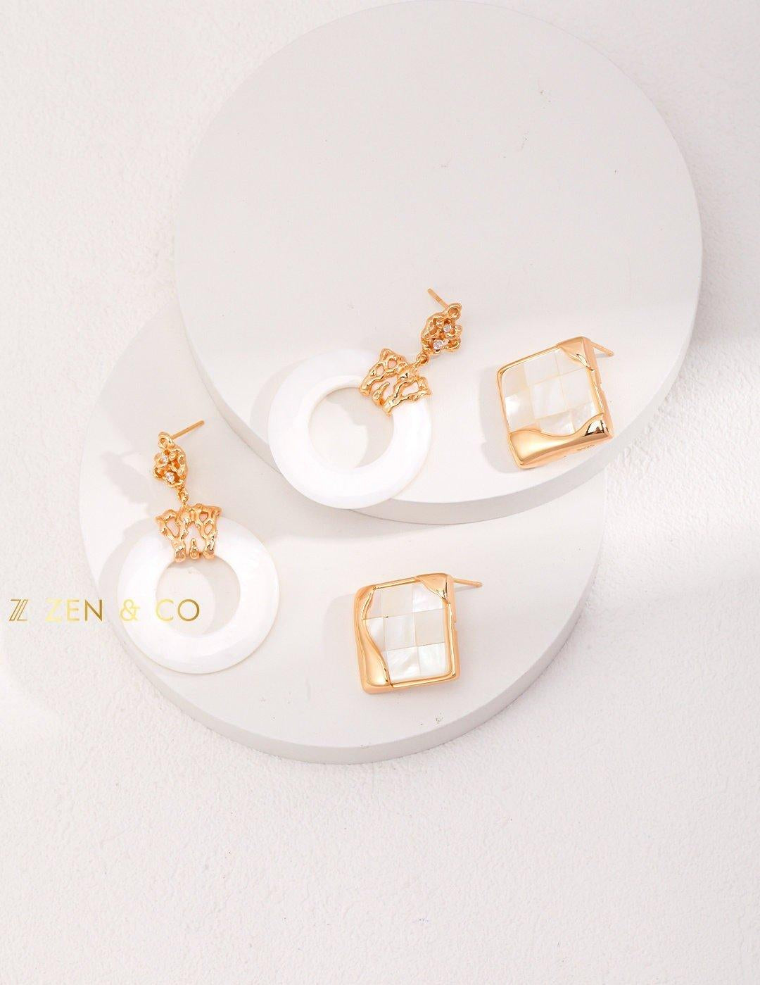 KRISSY Bohemian Mother of pearl doughnut dangle earrings - ZEN&CO Studio