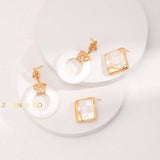 KRISSY Bohemian Mother of pearl doughnut dangle earrings - ZEN&CO Studio