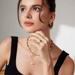 LOMBOK Bohemian Tiger eye stone bracelet earrings and open ring - ZEN&CO Studio