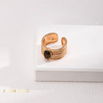 LOMBOK Bohemian Tiger eye stone bracelet earrings and open ring - ZEN&CO Studio