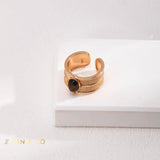 LOMBOK Bohemian Tiger eye stone bracelet earrings and open ring - ZEN&CO Studio