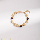 LOMBOK Bohemian Tiger eye stone bracelet earrings and open ring - ZEN&CO Studio