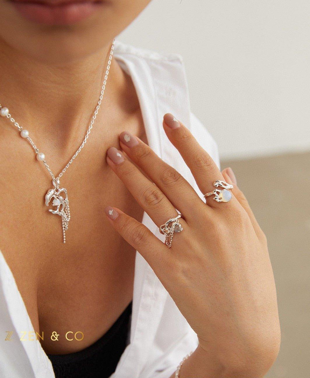 MAYA Grey Moonstone necklace - ZEN&CO Studio