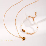 NALA Bohemian pearl and Tiger eye stone bracelet - ZEN&CO Studio