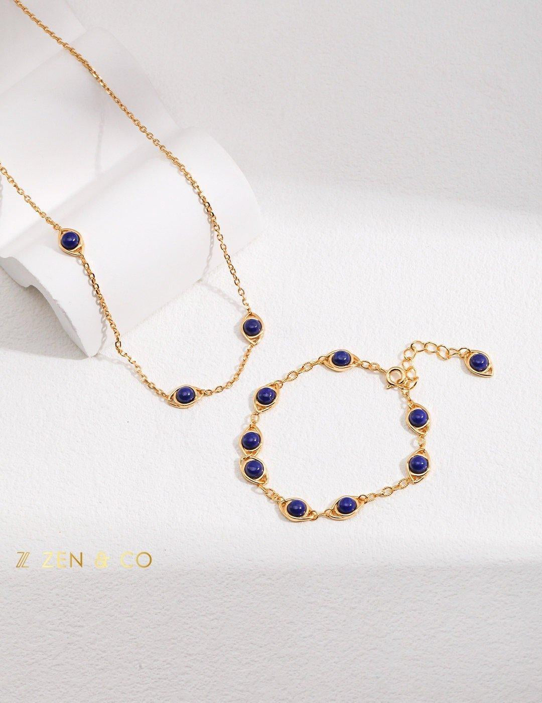 NUSA DUA Bohemian necklace Tiger eye necklace Lapis lazuli choker necklace - ZEN&CO Studio