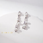 ELOISE Asymmetric dangle earrings with pearls - ZEN&CO Studio
