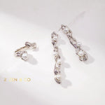 ELOISE Asymmetric dangle earrings with pearls - ZEN&CO Studio