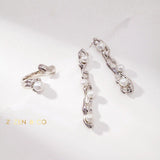 ELOISE Asymmetric dangle earrings with pearls - ZEN&CO Studio