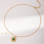 ESMERALDA Bohemian jewelry set Green chalcedony drop earrings Pendant necklace Statement open ring - ZEN&CO Studio