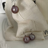 Boucles d'oreilles pendantes Perle Violette MERLOT