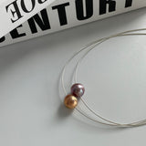 CHIARA Purple Pearl Choker Necklace