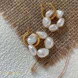 FLOWER POWER Pearl hoop earrings - ZEN&CO Studio