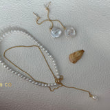 PETALS long dangle pearl earrings