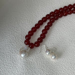 ADA Carnelian Necklace with Baroque Pearl Pendant - ZEN&CO Studio