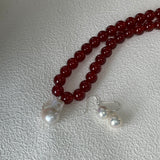 ADA Carnelian Necklace with Baroque Pearl Pendant - ZEN&CO Studio