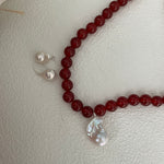 ADA Carnelian Necklace with Baroque Pearl Pendant - ZEN&CO Studio