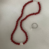 AMAYA Carnelian Necklace with Pearl - ZEN&CO Studio