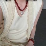 ADA Carnelian Necklace with Baroque Pearl Pendant - ZEN&CO Studio