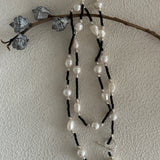 ALESSIA Pearl and Black Onyx Long Necklace