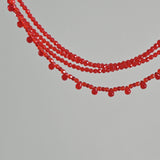 Rachel's Three Layer Red Stone Necklace