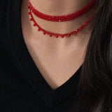 Rachel's Three Layer Red Stone Necklace