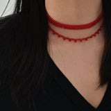 Rachel's Three Layer Red Stone Necklace