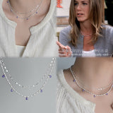 Rachel´s Double Layer Silver and Purple Crystal Necklace