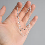 Rachel´s Double Layer Silver and Purple Crystal Necklace