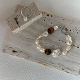 ANGELINA Amber and Baroque Pearl Bracelet