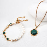SADE Pearl and Malachite Bracelet