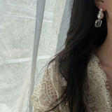 BIANCA Keshi Pearl and White Crystal Drop Earrings