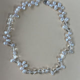 BIANCA Keshi Pearl and White Crystal Necklace and Bracelet