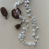 BIANCA Keshi Pearl and White Crystal Necklace and Bracelet
