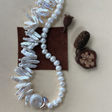 LE SEINE Mixed Baroque Pearl and Keshi Pearl Necklace