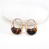 ALONDRA Tiger Eye Stone Hoop Earrings