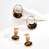 ALONDRA Tiger Eye Stone Hoop Earrings