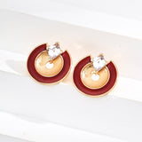 TRISH Red Enamel Stud Earrings