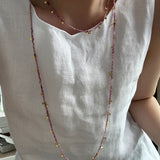 JESSA Dainty Stone and Gold Flakes Necklace