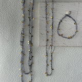 JESSA Dainty Stone and Gold Flakes Necklace