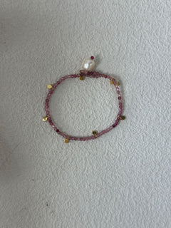 JESSA Dainty Stone and Gold Flakes Bracelet