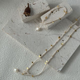 MARINE Mini Pearl and Gold Flakes Bracelet