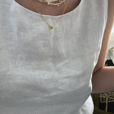 MARNIE Mini Pearl and Gold Flakes Necklace