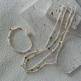 MARNIE Mini Pearl and Gold Flakes Necklace