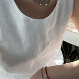 JESSA Dainty Stone and Gold Flakes Necklace