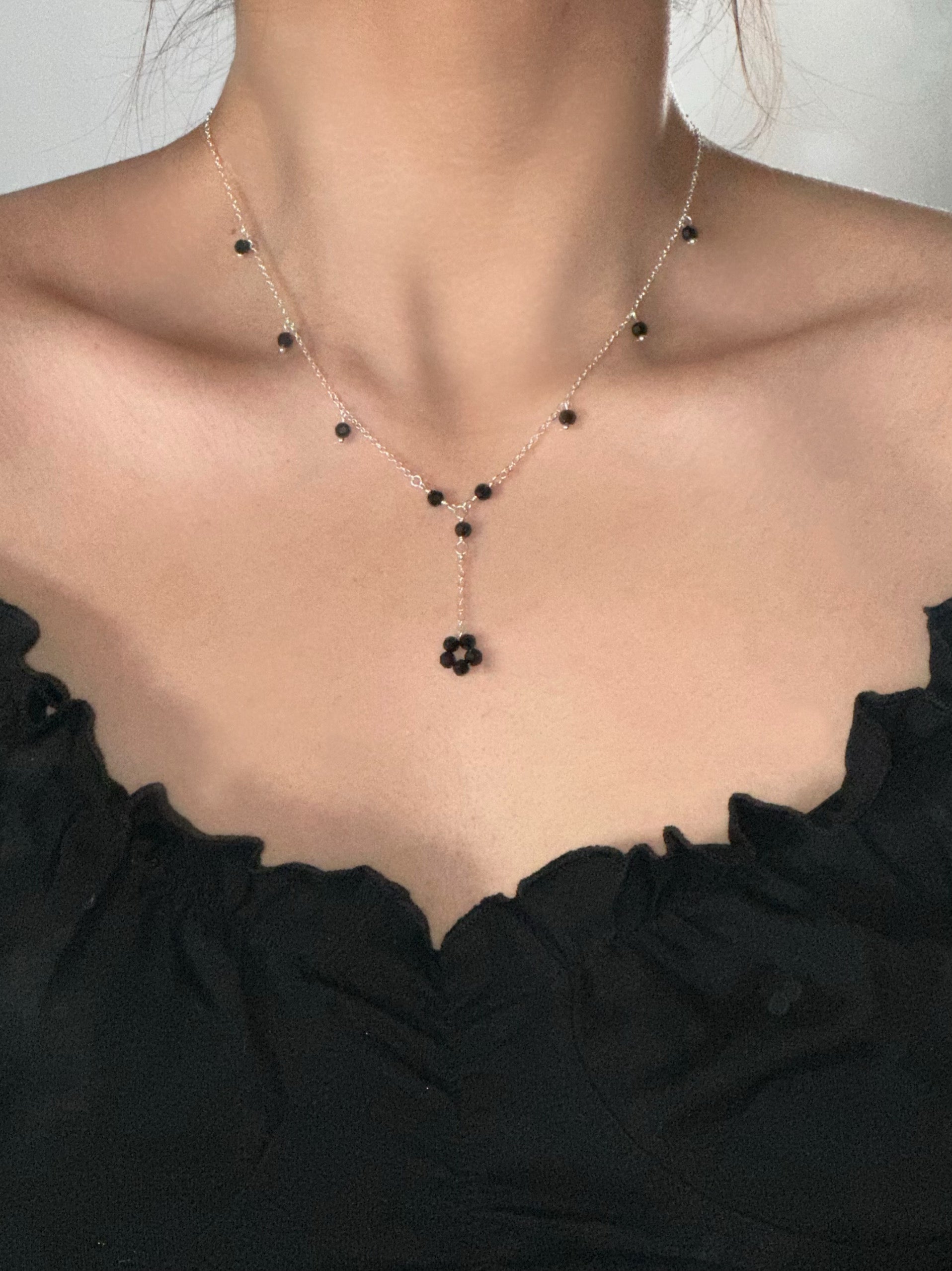 Rachel´s Black Crystal Necklace - ZEN&CO Studio