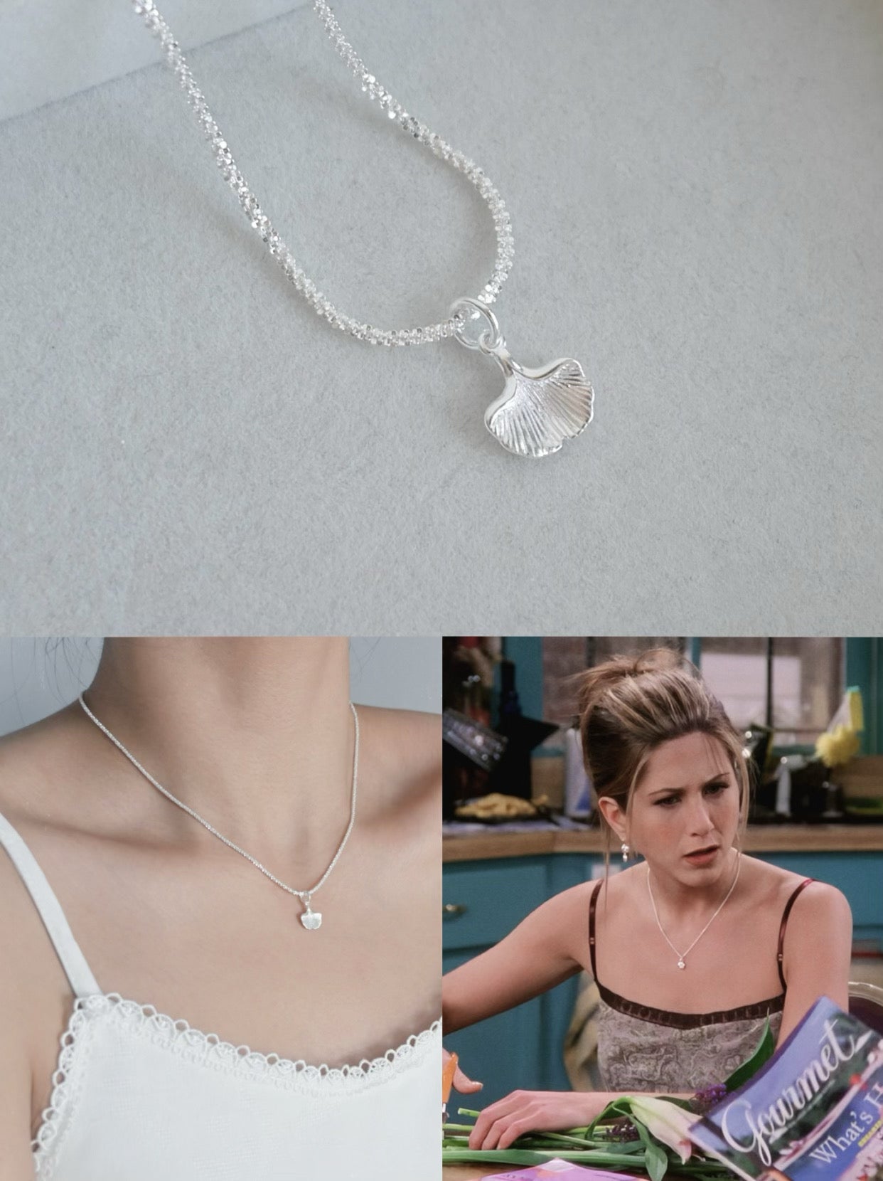 Rachel´s Silver Grinkgo Pendant Necklace - ZEN&CO Studio