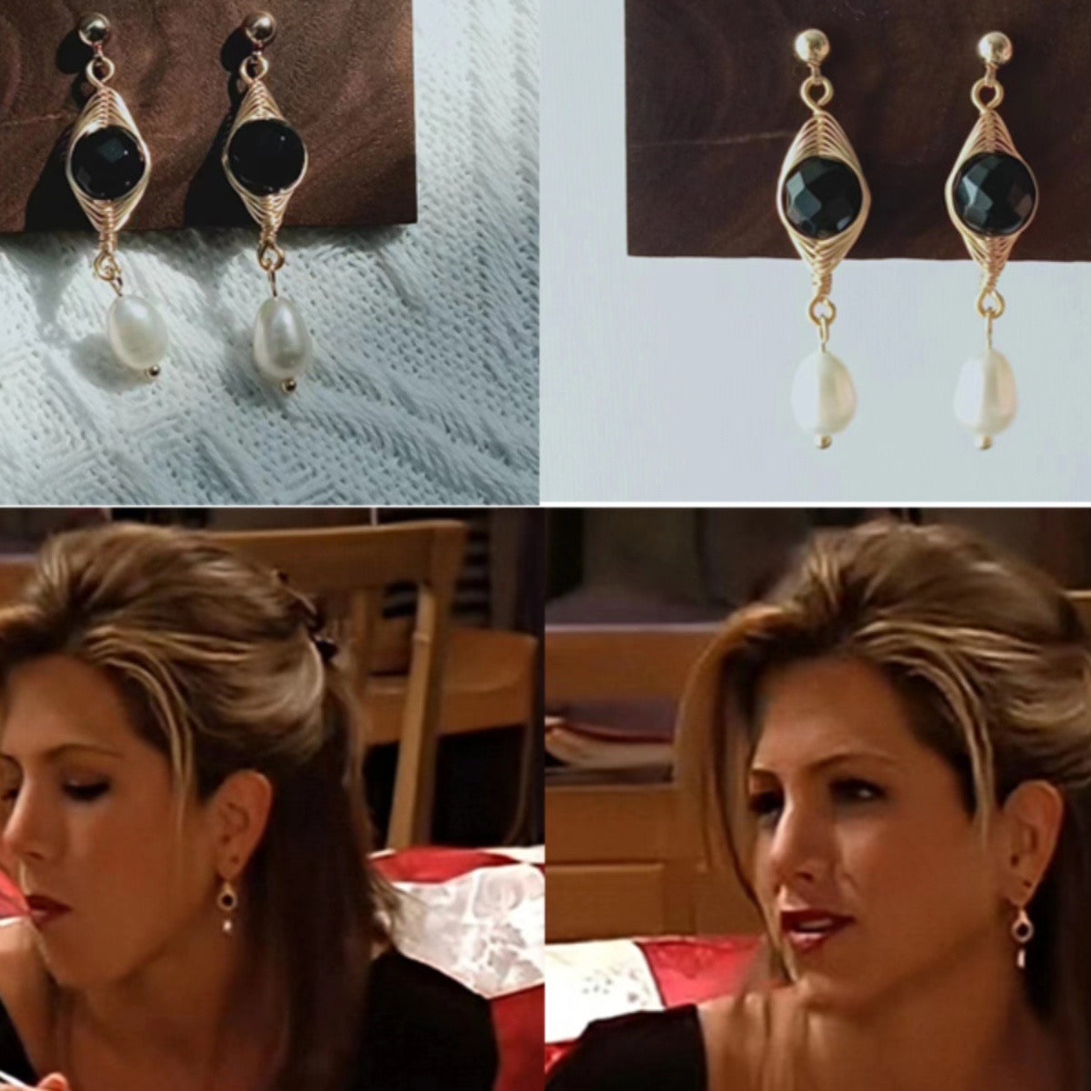 Rachel´s Black Onyx and Pearl Earrings - ZEN&CO Studio