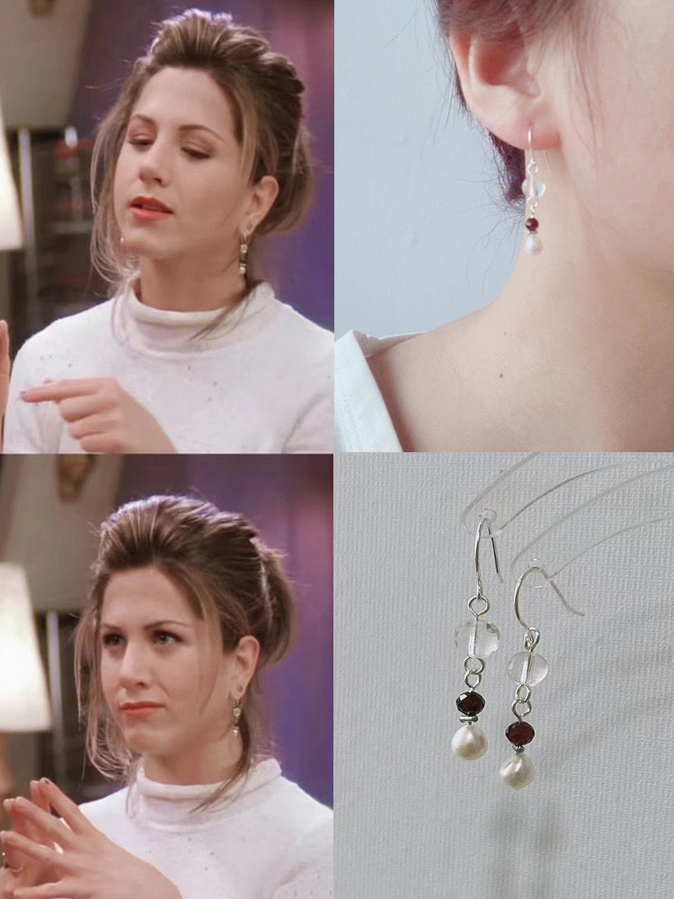 Rachel´s White Crystal and Pearl Earrings - ZEN&CO Studio