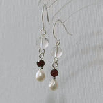 Rachel´s White Crystal and Pearl Earrings - ZEN&CO Studio